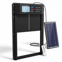 ChookGate Solar Coop Door with solar panel and remote, door raised open