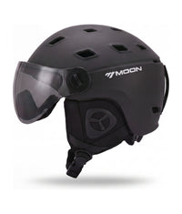 ColdCarve visor helmet in black, three quarter view