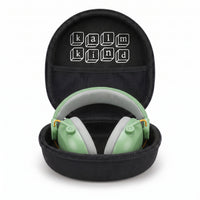 kalmkind ear defenders + carry case bundle, sage green colourway